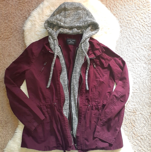 Love Tree Small BURGUNDY Jacket - Picture 3 of 8